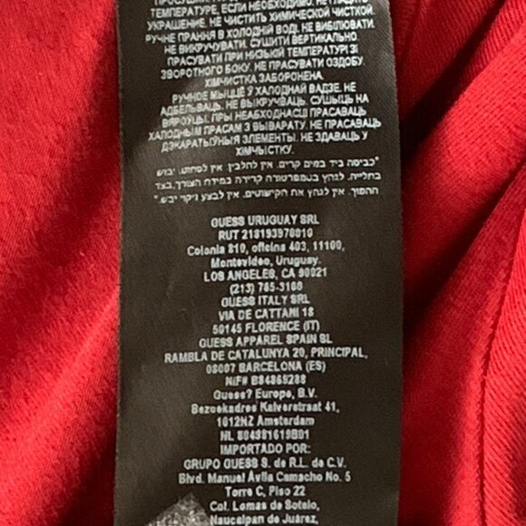 GUESS Graphic Tee "Love" Sz L Red #17G - Picture 8 of 10